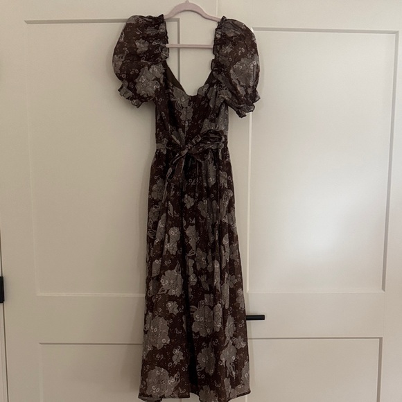 Petal & Pup Brown Floral Midi Dress - Picture 4 of 5